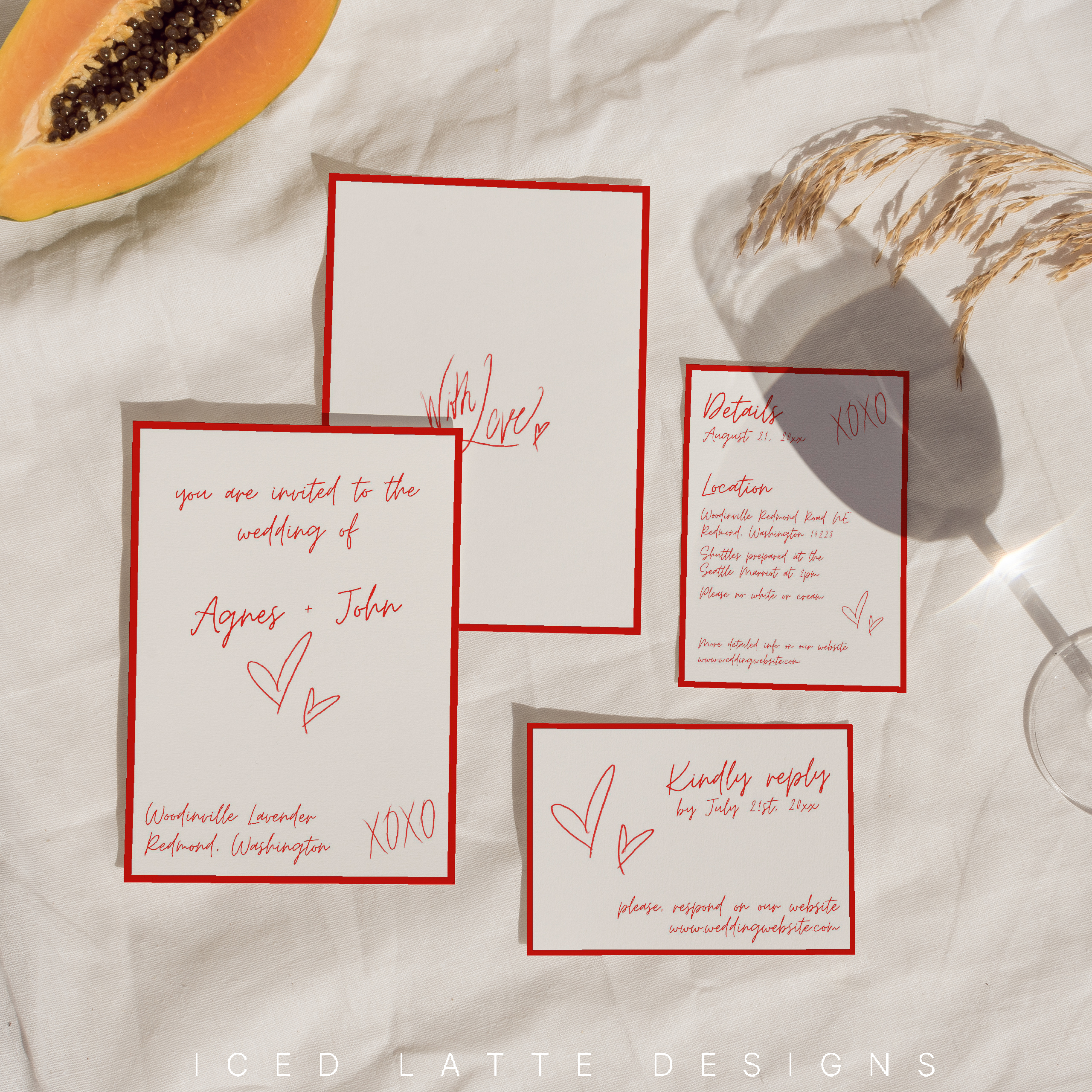 Rich results on Google's SERP when searching for 'love note wedding invitation'