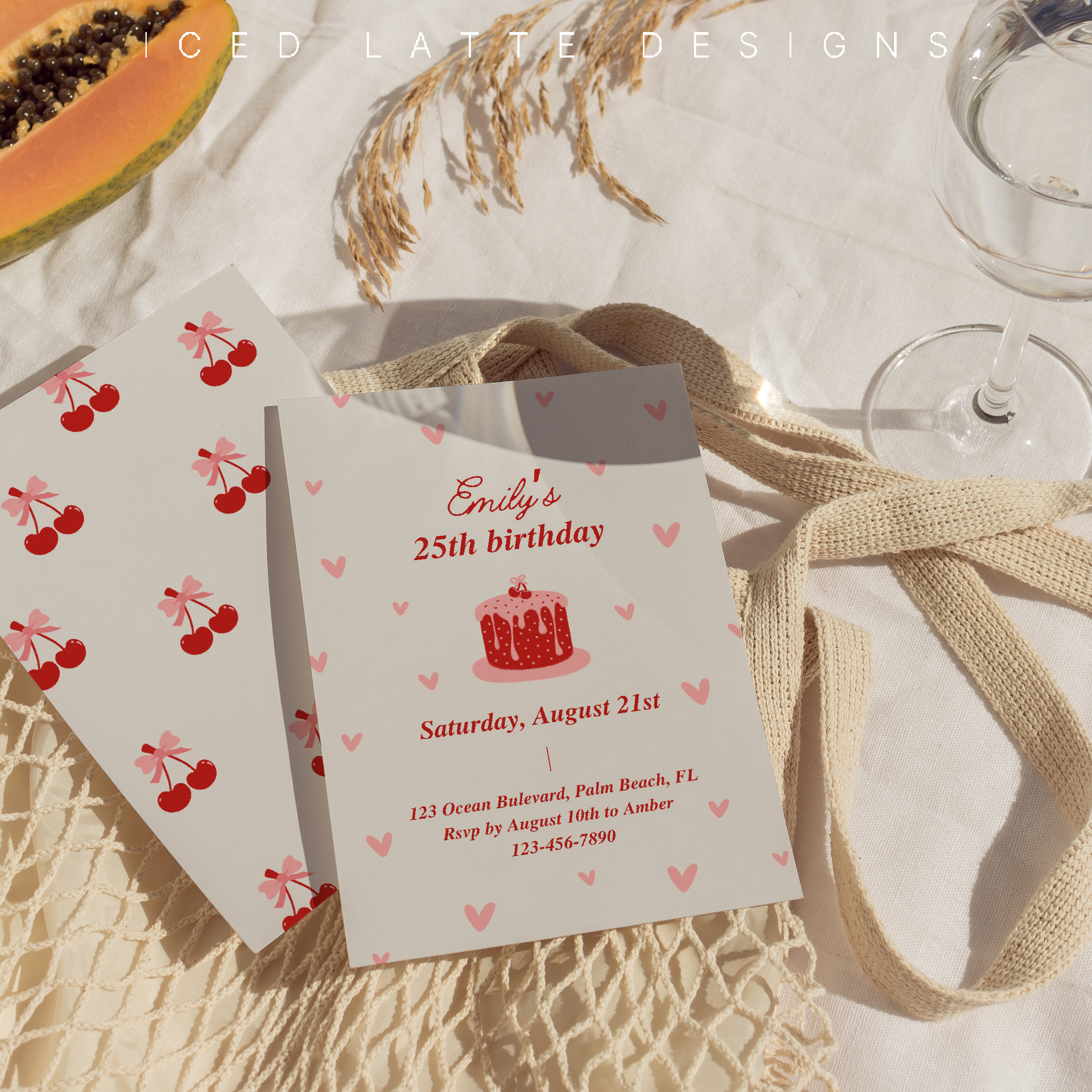 Rich results on Google's SERP when searching for 'Cherry Birthday Invitation'